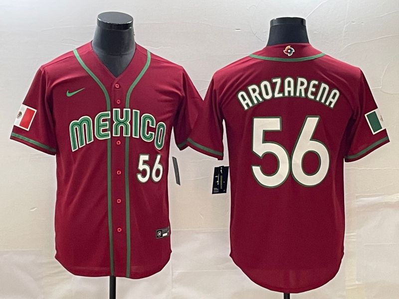 Men 2023 World Cub Mexico #56 Arozarena Red Nike MLB Jersey11->more jerseys->MLB Jersey